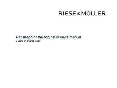 Riese and Muller User Manual